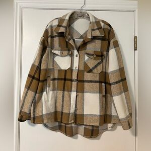 Shein Curve XL plaid button down flannel jacket